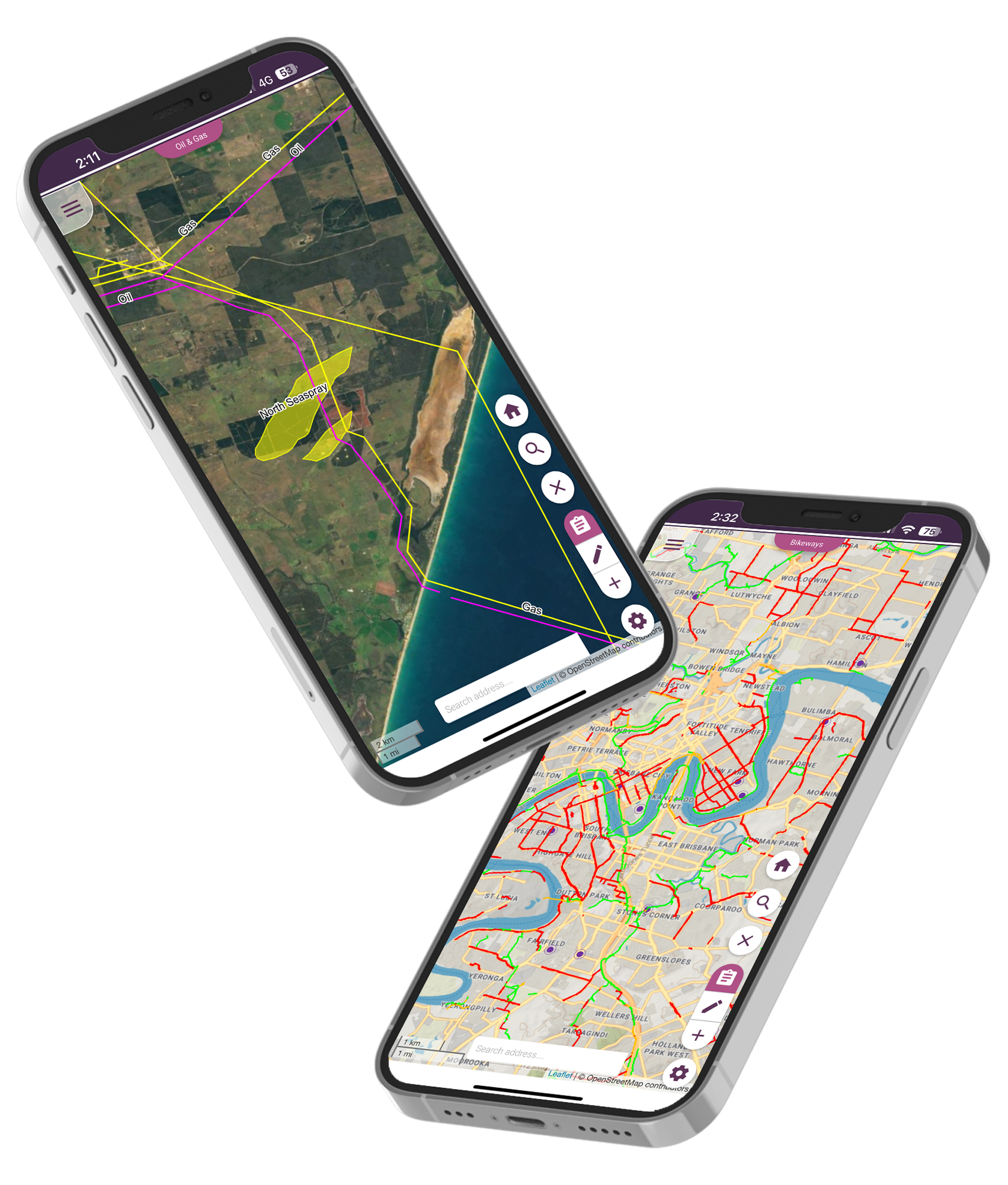 GBM Konect iphones with alternative maps